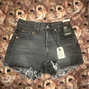 Levi’s black denim 501 cut off shorts, no stretch, NWT, size 26